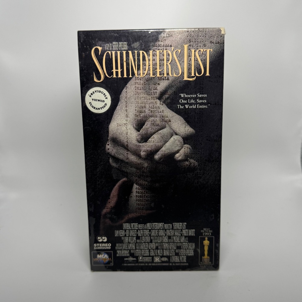 Schindler's List VHS 1994 MCA Universal Steven Spielberg Liam Neeson 2-Tape Set
